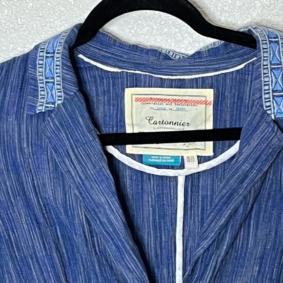 Anthropologie Cartonnier Linen Blend Jacket Sz 2 - Picture 2 of 6